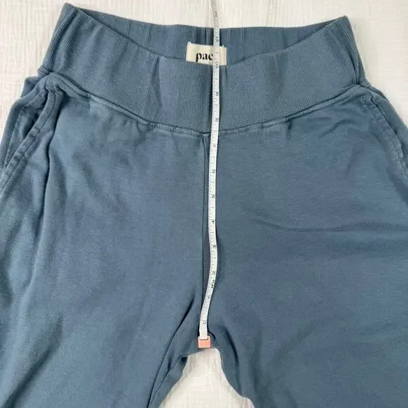 Pact Lounge Pants Blue Ribbed Waist Straight Leg Women’s Small Organic Cotton - Picture 10 of 16